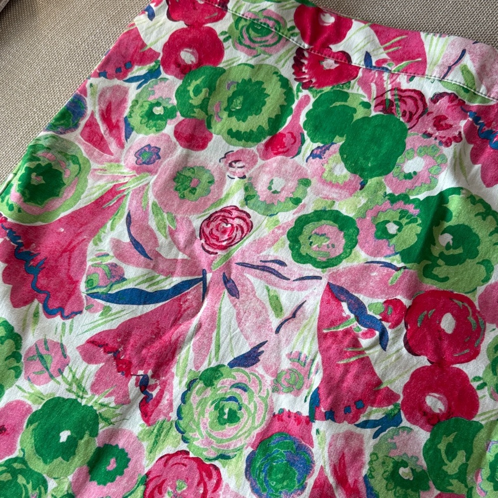 Frances Valentine Pink and Green Floral Scooter Skirt Skort - Picture 2 of 8